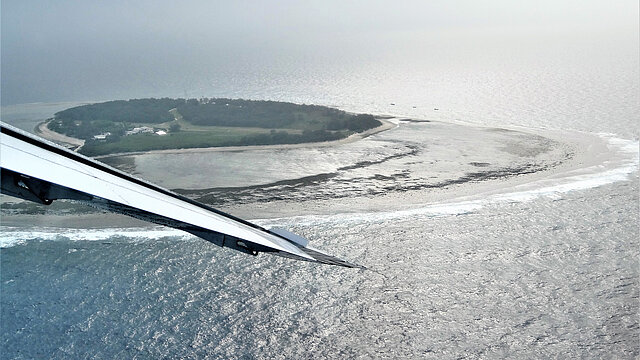 Anflug auf Lady Elliot Island in Australien. Foto: Rüdiger Berger
