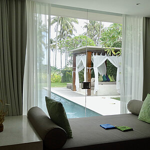 reise trends Bali Candi Beach Villas Pool-Pavillon Foto: Rüdiger Berger