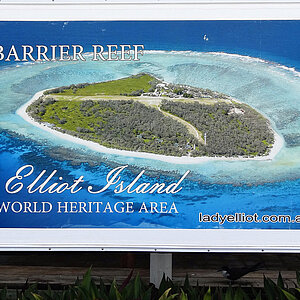 Plakatwerbung auf Lady Elliot Island in Australien. Foto: Rüdiger Berger