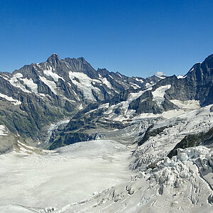 reise trends Schweiz Berner Oberland Jungfrauchjoch Blick auf den Gletscher Foto: Rüdiger Berger